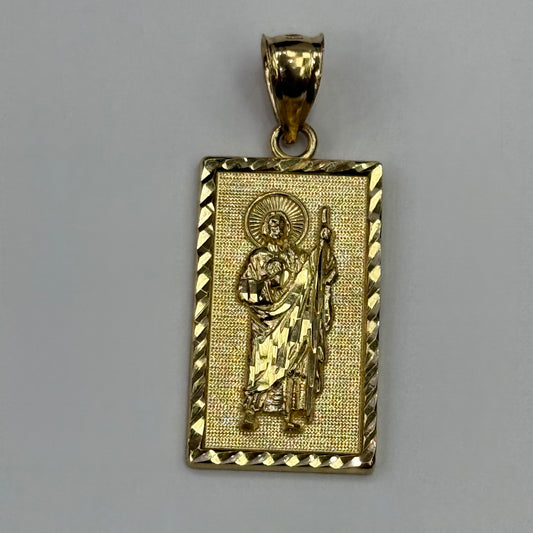 14k Rectangle San Judas Pendant
