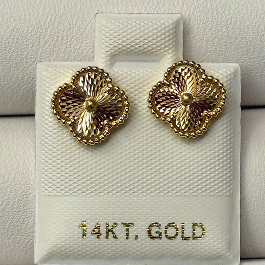 14k Diamond Cut Earrings