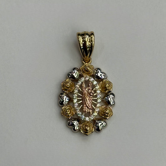 14k Tri Color San Judas Pendant