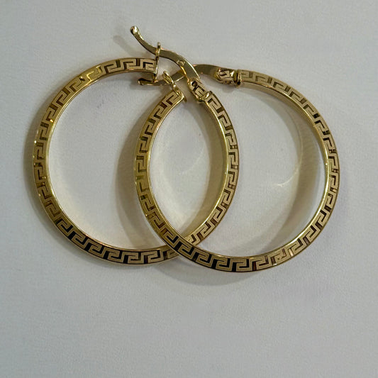 14k 1” Pattern Hoops