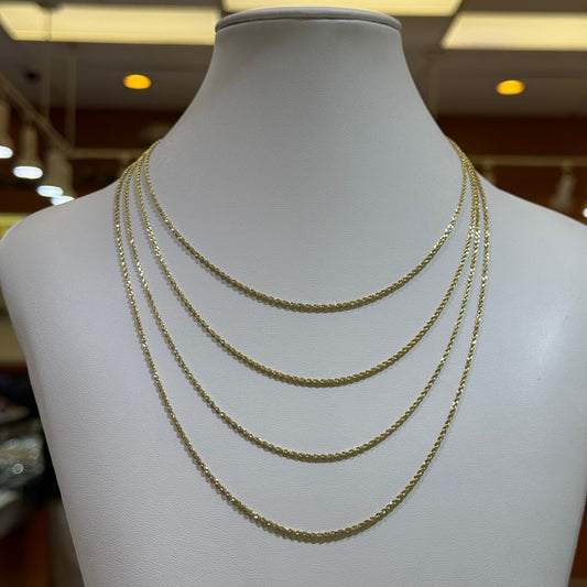 14k Micro Solid Rope Chain