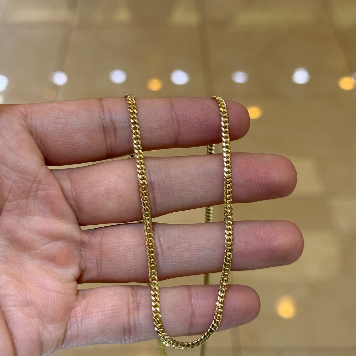 14k 2mm Solid Miami Cuban Chain