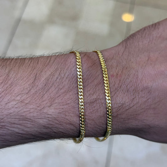 14k 3mm Solid Miami Cuban Bracelet