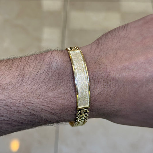 14k 10mm Chino Link ID Bracelet