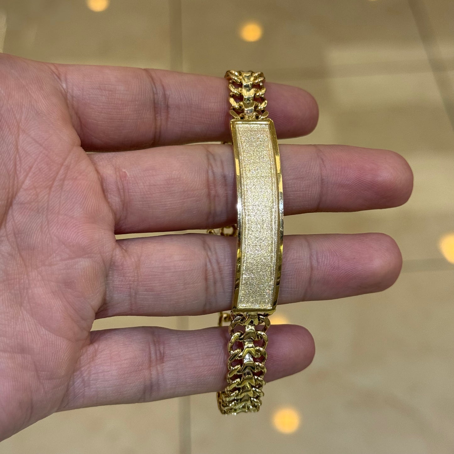 14k 10mm Chino Link ID Bracelet