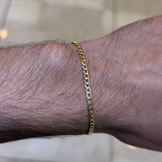 14k 3mm Semi Solid Cuban Link Bracelet