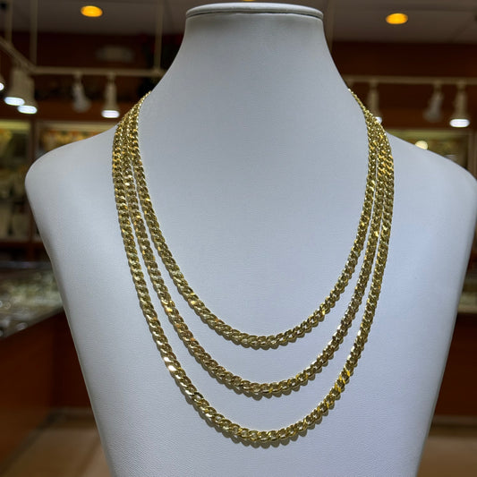 14k 5mm Semi Solid Cuban Chain