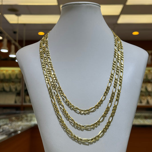 14k 6mm Solid Figaro Chain
