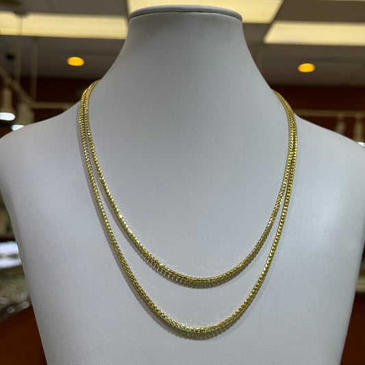 14k 3mm Solid Franco Chain