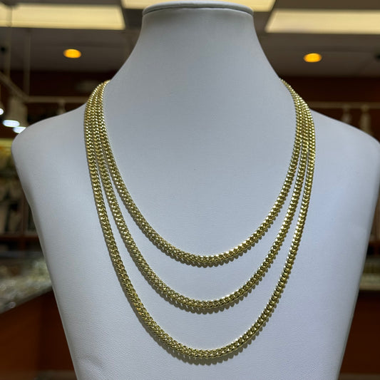 14k 4.5mm Semi Solid Miami Cuban Chain