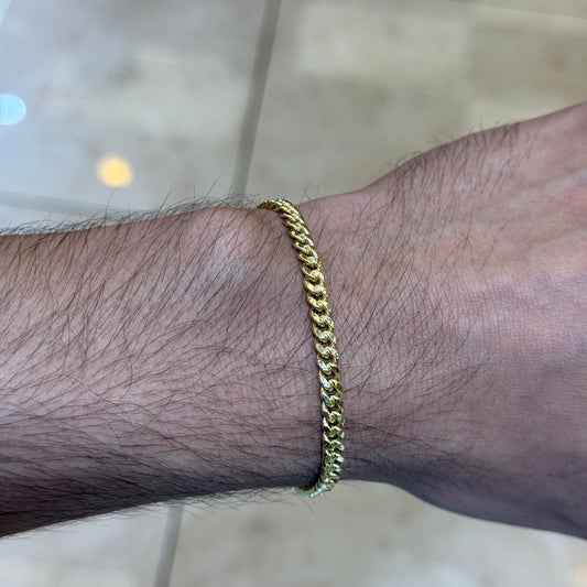 14k 4.5mm Semi Solid Miami Cuban Bracelet