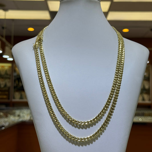 10k 6mm Semi Solid Miami Cuban Chain