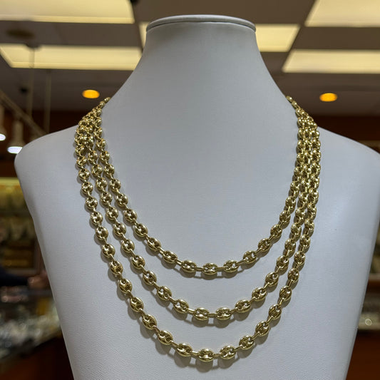 14k 7mm Puffy Mariner Link Chain