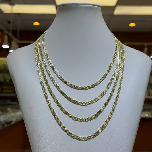 14k 4mm Bismark Chain