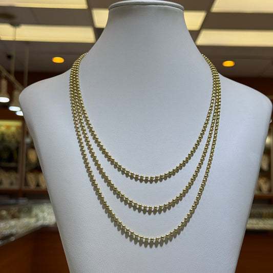 14k 3mm Solid Ball Chain