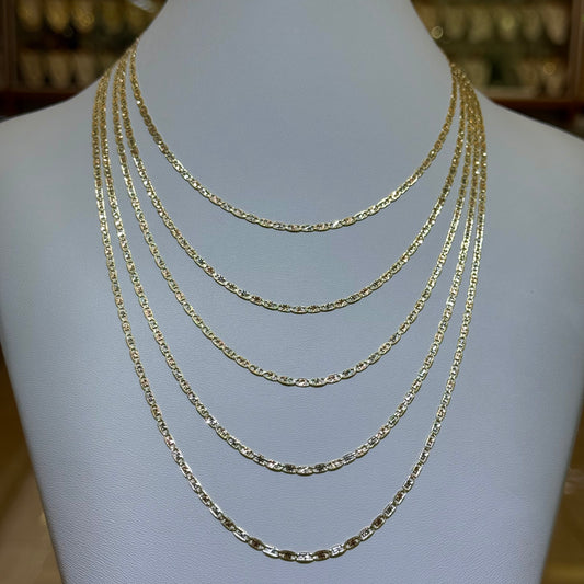 14k 3mm Tri-Color Valentino Chain