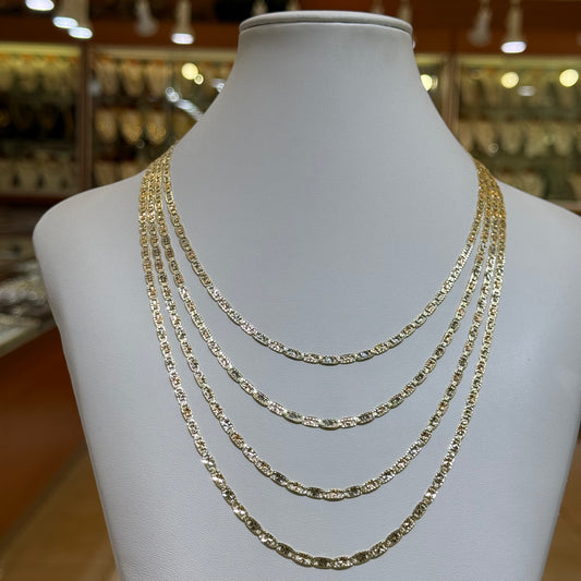 14k 4mm Tri-Color Valentino Chain
