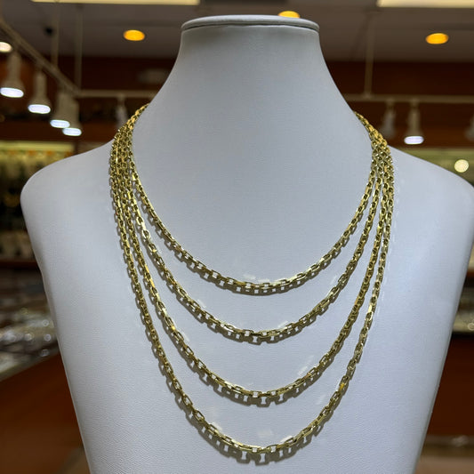 14k 3mm Solid Anchor Link Chain