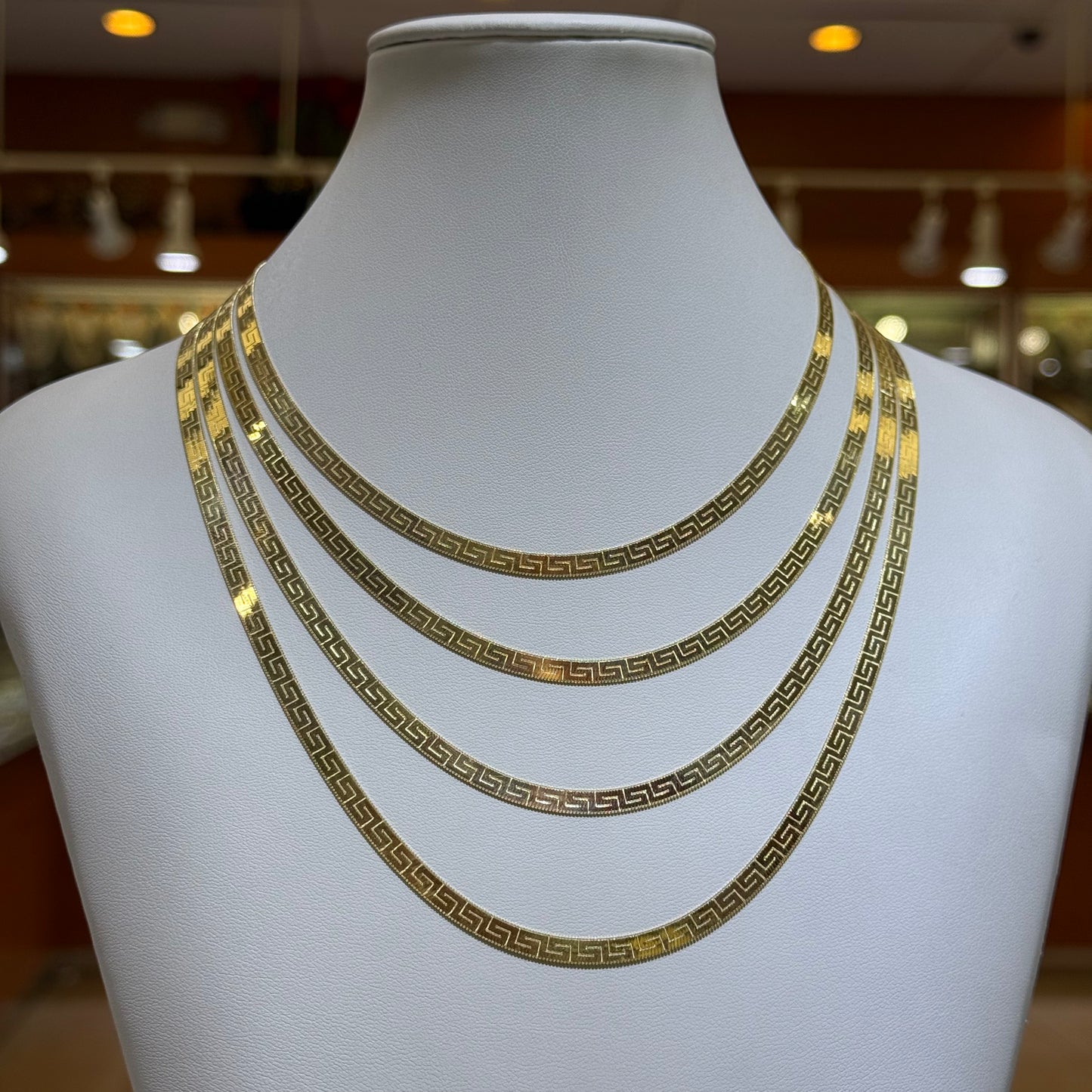 10k 5mm Pattern Herringbone Necklace