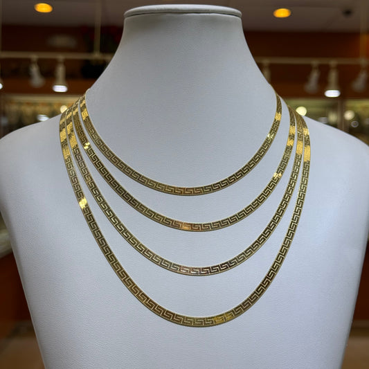 10k 5mm Pattern Herringbone Necklace