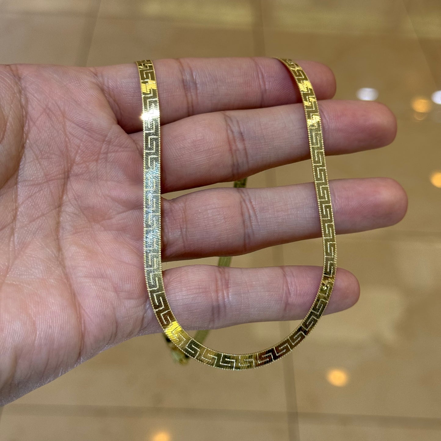 10k 5mm Pattern Herringbone Necklace