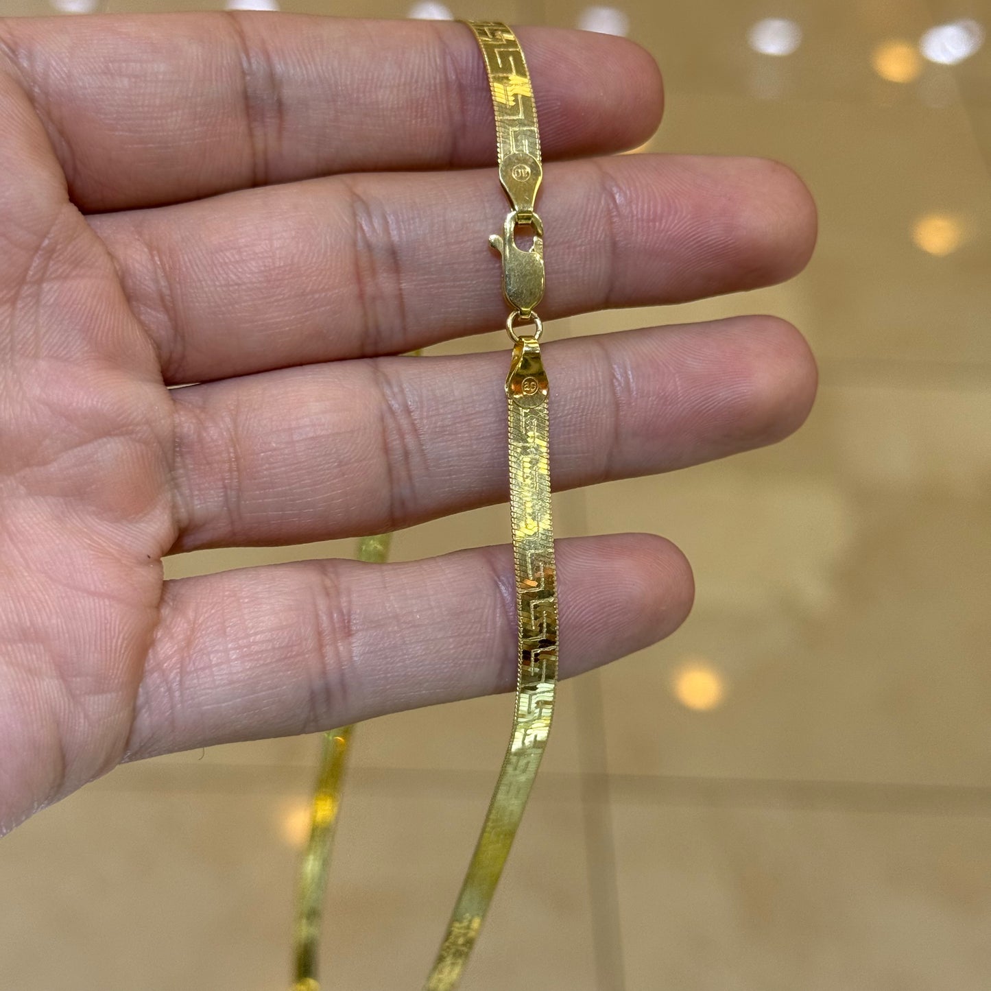 10k 5mm Pattern Herringbone Necklace