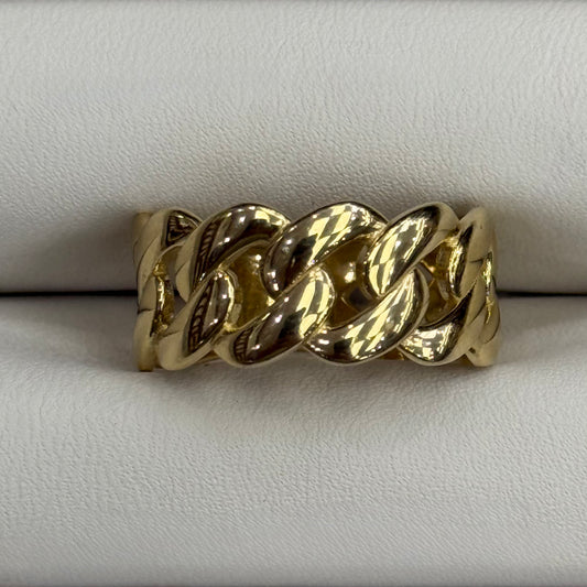 14k 10mm Cuban Link Ring