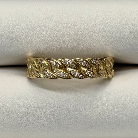 14k 5mm CZ Cuban Link Ring