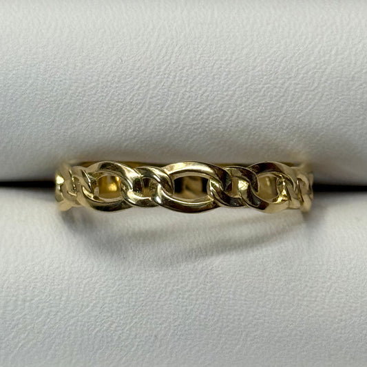 14k 4mm Figaro Link Ring