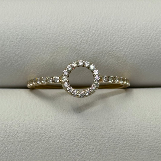 14k CZ Circle Ring