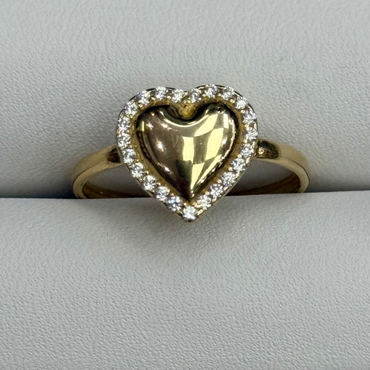 14K CZ Heart Ring