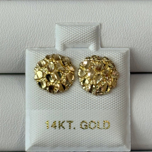 14k Medium Nugget Earrings