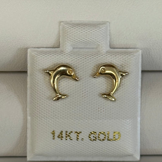 14k Mini Dolphin Earrings