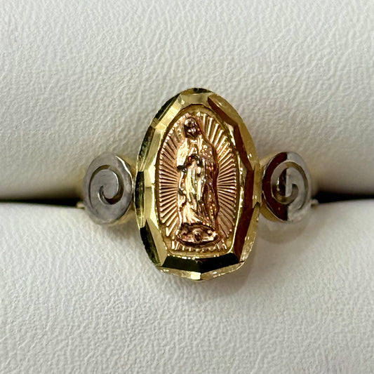 14k Tri Color Virgin Mary Ring