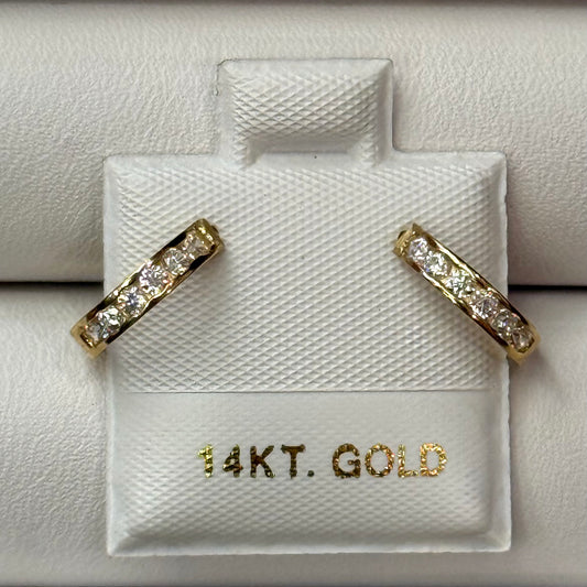 14k Small Cz Hoops