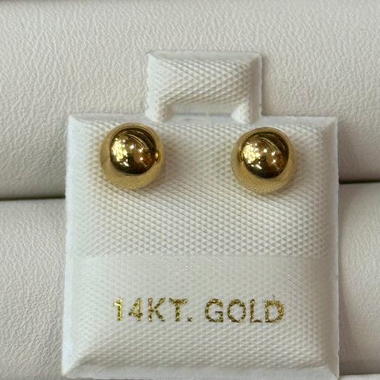 14k Small Plain Ball Earrings