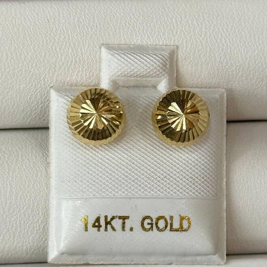 14k Medium Diamond Cut Ball Earring
