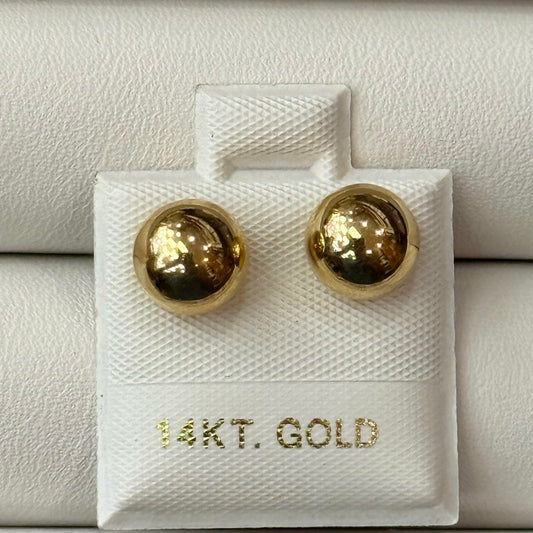 14k Plain Medium Ball Earrings