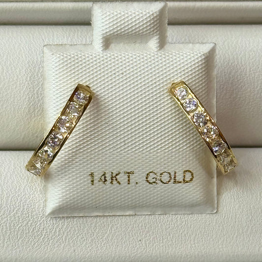 14k Cz Hoops
