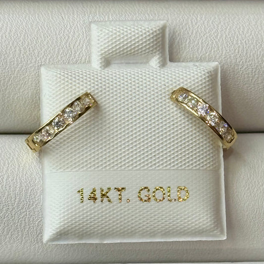 14k Mini Cz Hoops