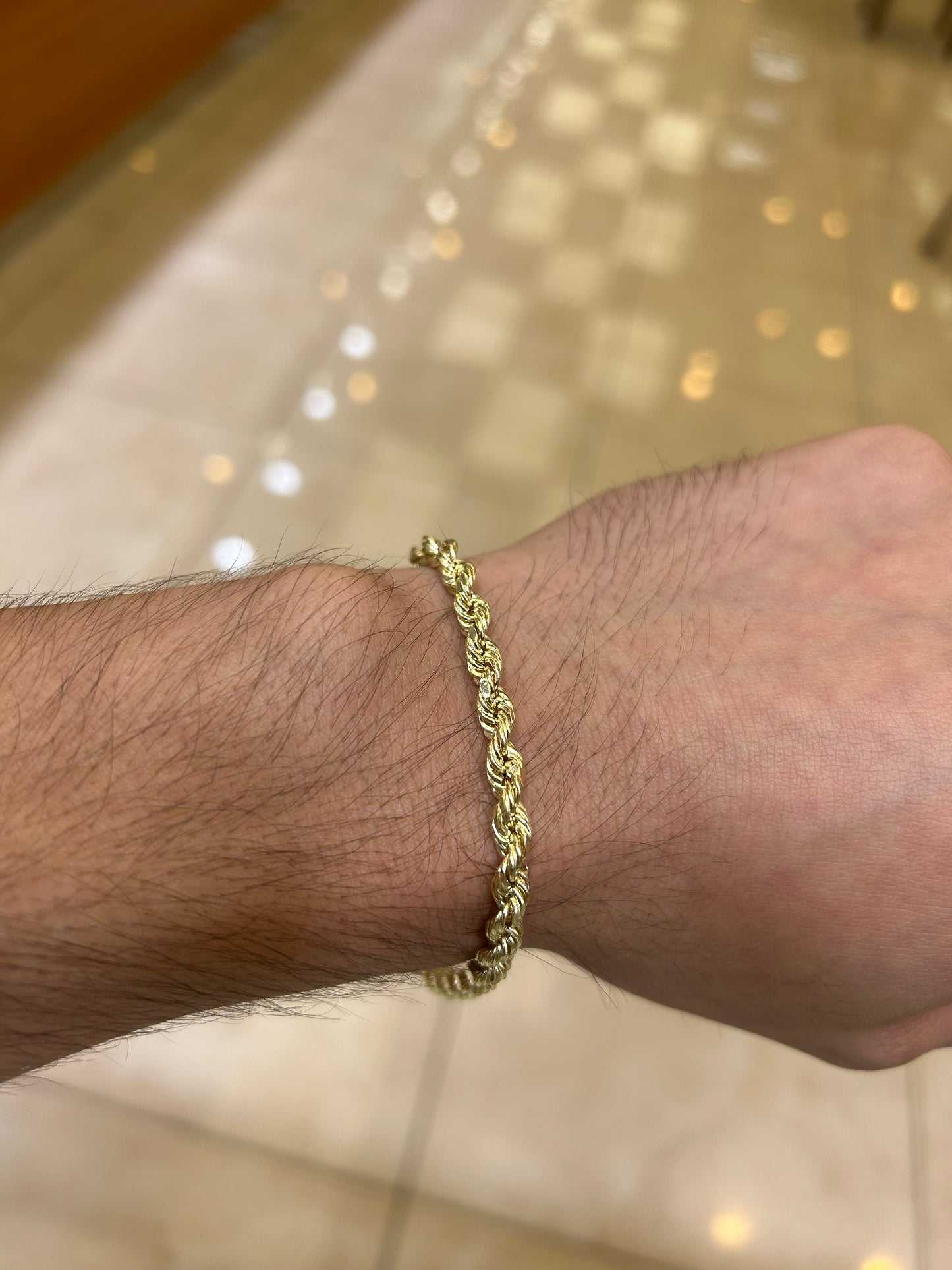 14k 5mm Semi Solid Rope Bracelet