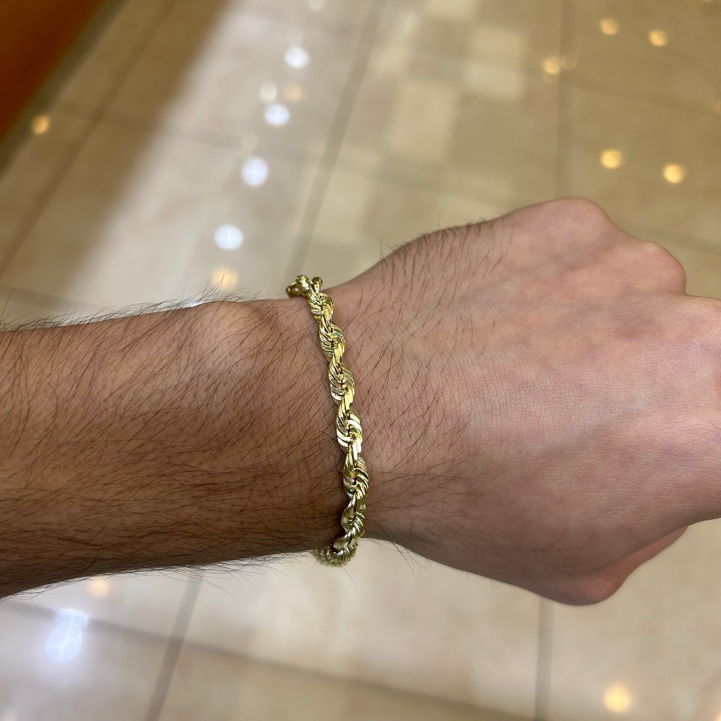 14k 5mm Solid Rope Bracelet