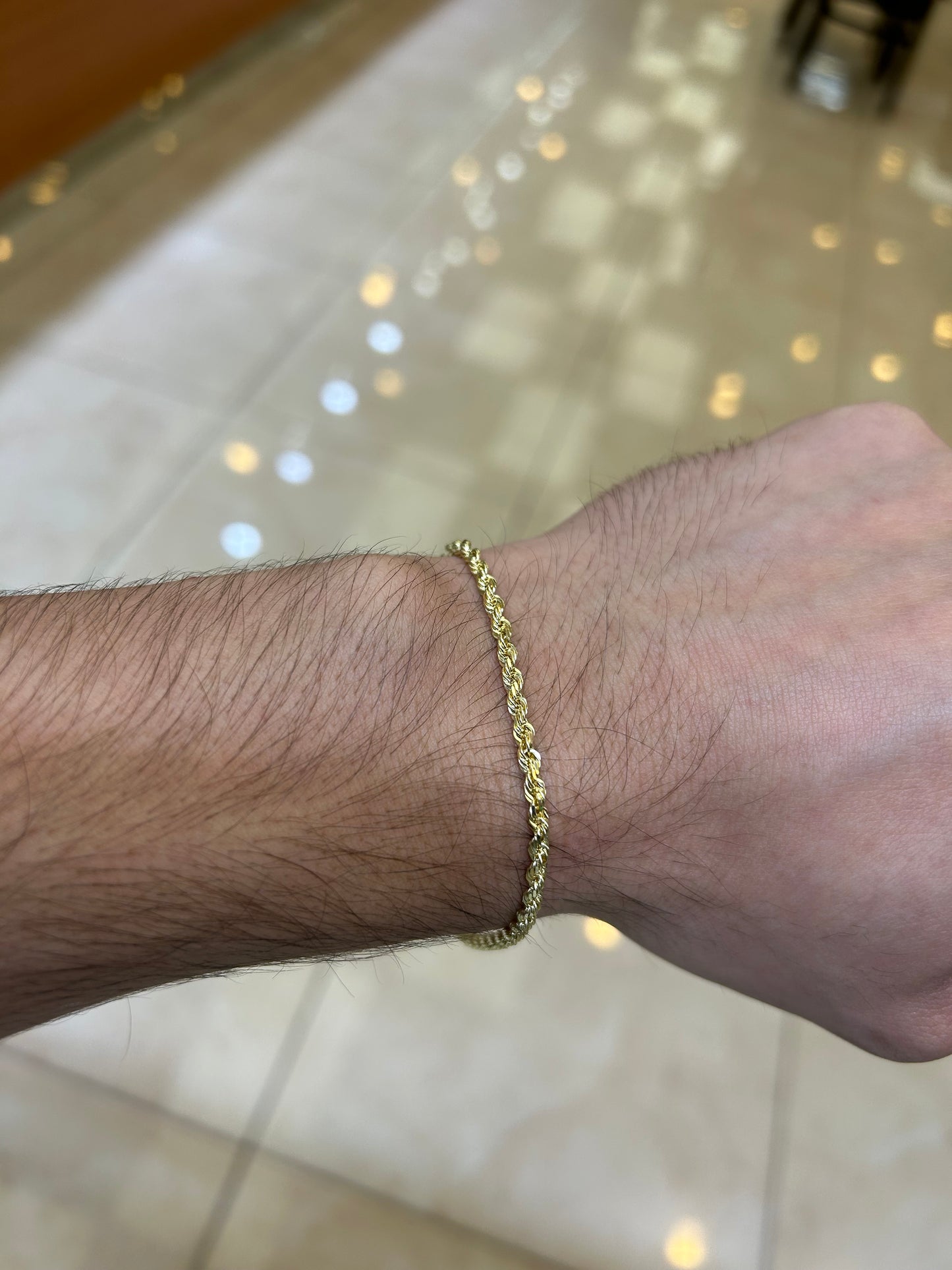 14k 3mm Solid Rope Bracelet