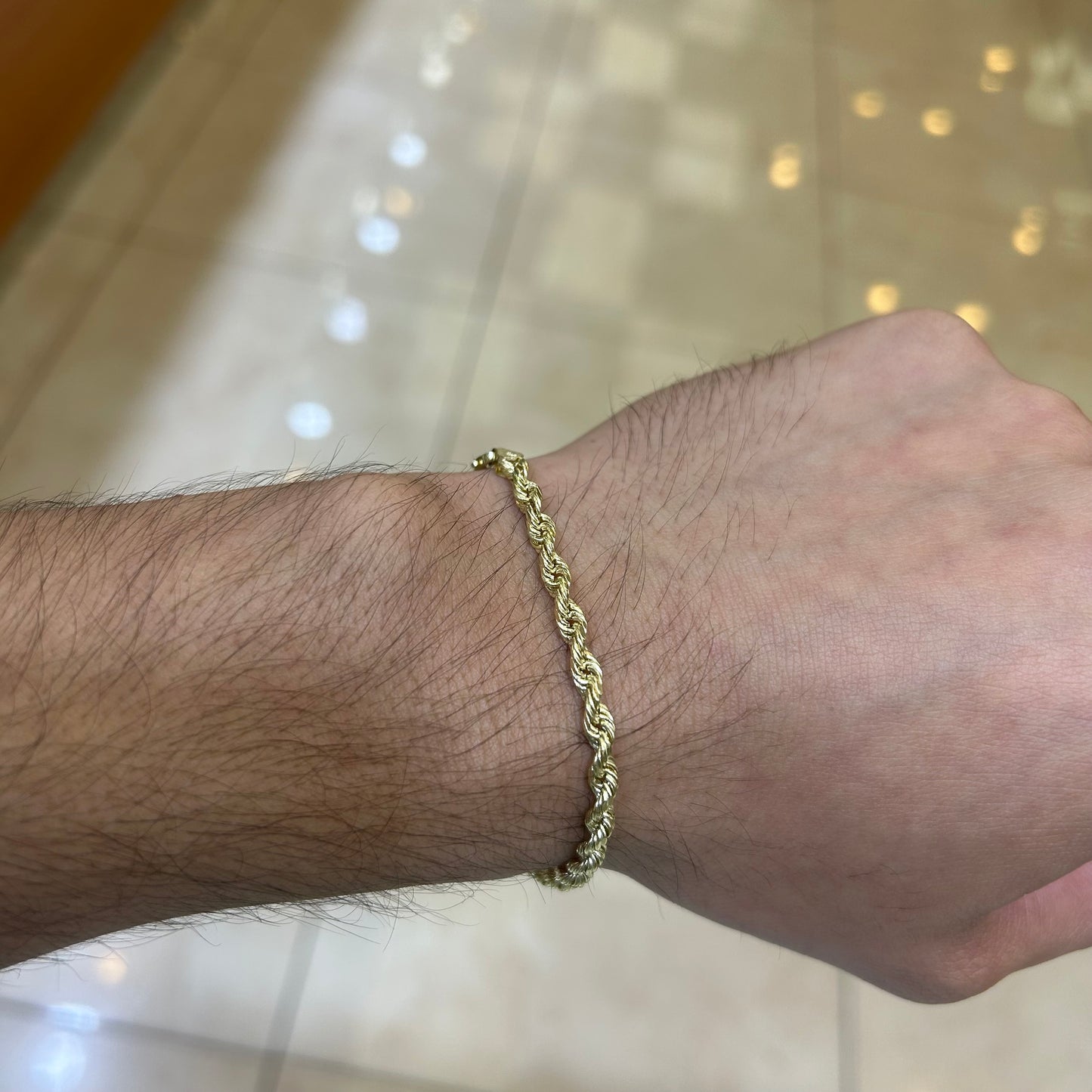 14k 4mm Semi Solid Rope Bracelet