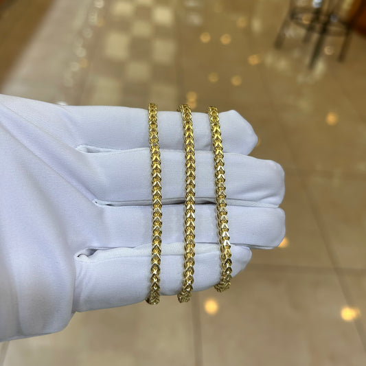 14k 4mm Semi Solid Franco Bracelet