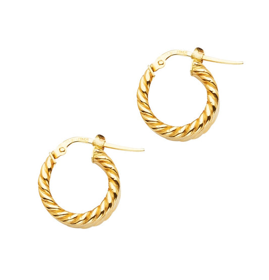 14k Yellow Gold Braided Hoop Earring