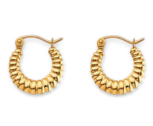 14k Yellow Gold Hoop Earring