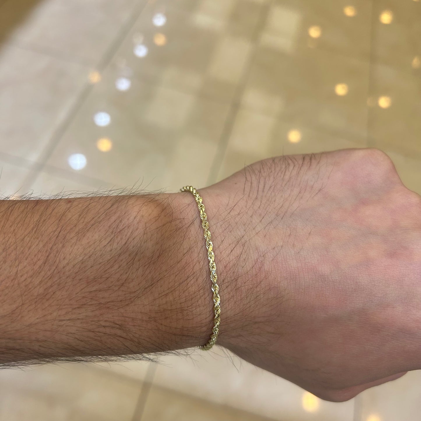 14k 2mm Semi Solid Rope Bracelet