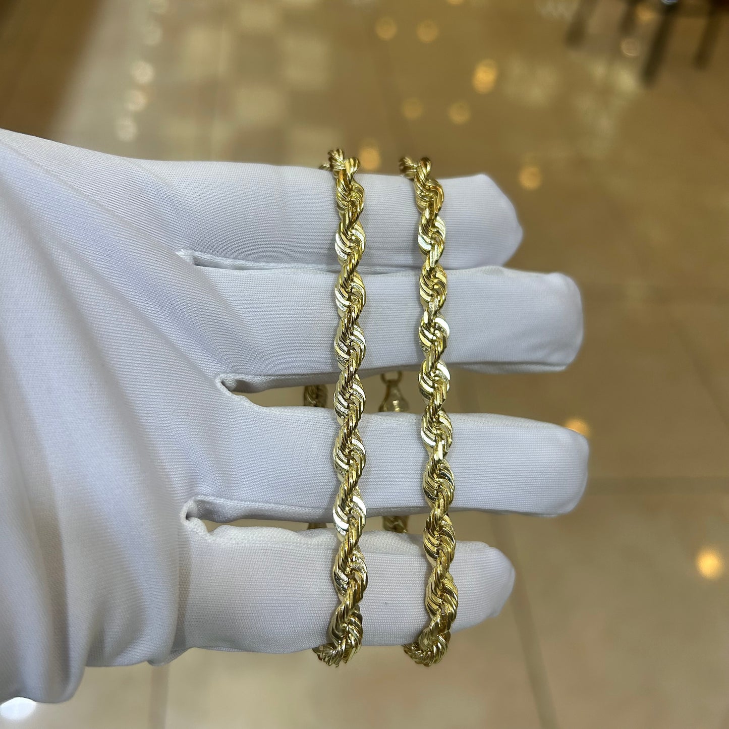 14k 5mm Solid Rope Bracelet