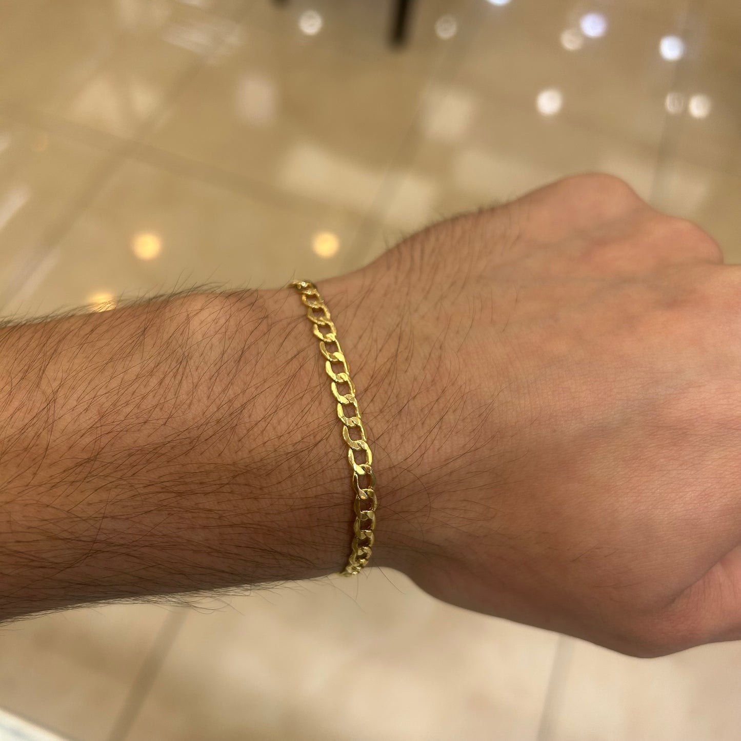 14k 4.5mm Semi Solid Cuban Link Bracelet